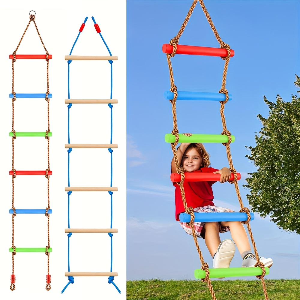 Outdoor Sport Activities For Kids - 1 Stück Bunte Kinder-Kletterleiter mit Schaukel,